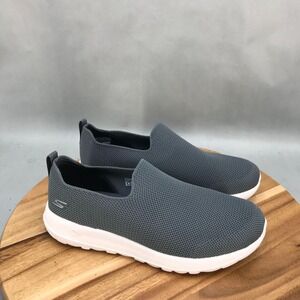 Skechers Go Walk Max Walking Shoes Mens 10 Extra Wide Gray Knit Slip On Low Top